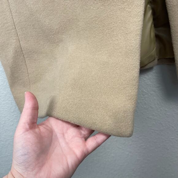 Zara x Kaia Gerber Wool Blend Long Overcoat Camel Large Classic Capsule Timeless - Picture 10 of 16